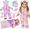 American 18" Doll Clothes and Sleep Bag Accessories,Sleepover Outfit Set Fits 18
