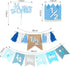 Vnysh 1/2 4PCS 6 Set 1/2 6 Birthday Boy Half Birthday Decorations Blue Month Party with Way to One Banner, Halfway High