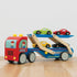 Le Toy Van Motors, Planes & Garages Race Car Transporter Set, Premium Wooden Toys for Kids Ages 3 and Up