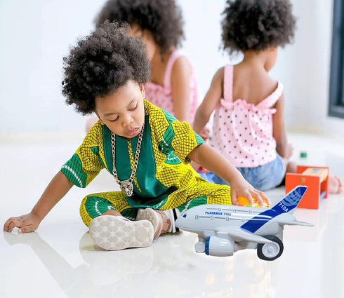 Kids,1:200 Airplane Toys for Toddlers,Friction Powered Toy Plane for Scale Aircraft with Flashing Lights and Sounds