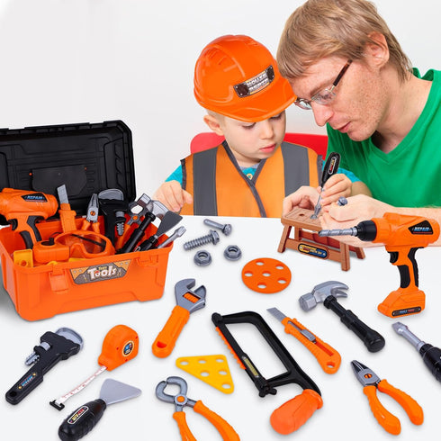 Set,MAGIC4U 50PCS Set 12 3-8 Kids Tool Toddler Tool with Electronic Toy Drill,Tape Measure Tool Equipements,Pretend