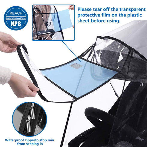 Vaxaape Stroller Rain Cover,Universal Stroller Accessory,Waterproof, Windproof Protection,Protect from Dust Snow,Baby