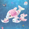 WEWILL 17-Inch Rainbow Dolphin Plush Toy with 4 Baby | Soft &