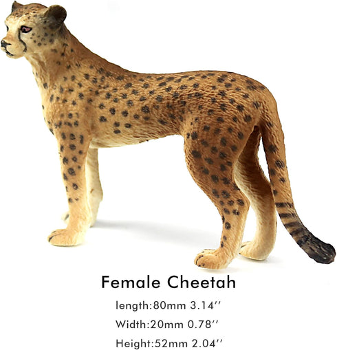 Playset 2-Piece FUNSHOWCASE African Jungle Animals Toy Cheetahs Figure Realistic Plastic Figurine Lot