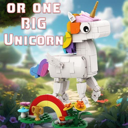 WISEPLAY Unicorn Building Block Set - 12 in 1 Unicorn Toys for Girls Age 6-8