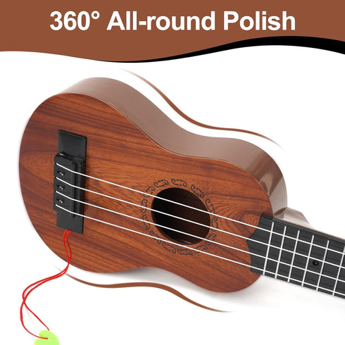 Raimy 17in Kids Ukulele Guitar, 4 Strings Mini Guitar for Beginners, Educational Toys for Toddler Boys and Girls