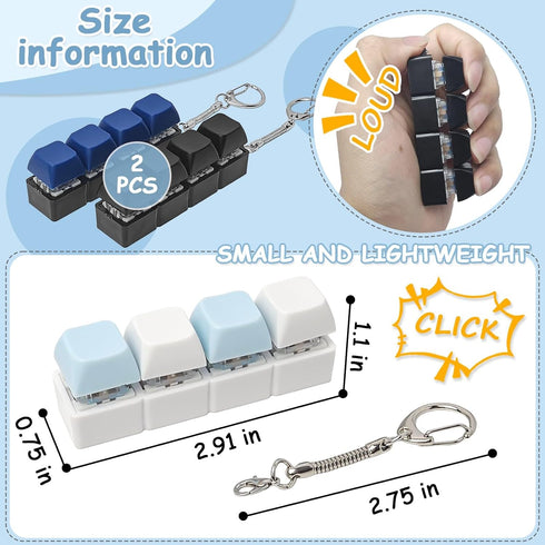 PTHFTAF Keyboard Fidget Toys for AdultsMechanical Button KeyboardSensory Toys for Anxiety Stress ReliefPortable Sensory