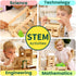 107 4-8 Jovi-mindlyNotchies Pcs Wooden Blocks Toys with Door and Windows,Classic Old Fashioned Toys,Wooden Building