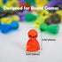 120 Pieces Multicolor Game Pawns, Plastic Tokens Board Game Accessories with Portable Box (Translucent, 6 Colors)