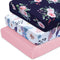 AMROSE 3 Pack Heavenly Soft Crib Sheets for Baby Girls, 28'' X 52''