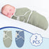 VitalCozy 2 Pcs Preemie Swaddle Preemie Swaddle Wrap Adjustable Blanket Cotton Blanket for Boys Girls Sleep(Blue