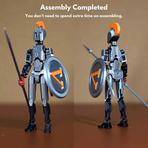 T13 (Dummy 13 13 3D Set Action Figure / Titan / Spartan Warrior) - Printed Poseable Robot with Accessories for Stop