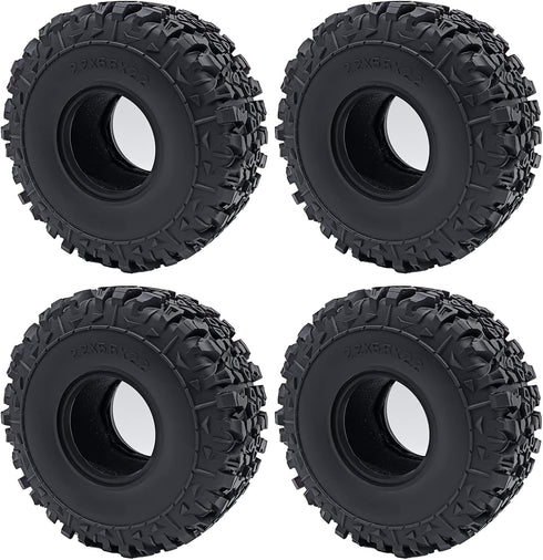 RC Rubber 2.2 Beadlock Wheels Tires 140MM with Foam Insert, 4PCS for 1/10 Wraith 90048 RR10