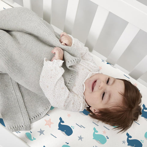 2 Pack 28x52 Little Grape Land Crib Sheets Baby Toddler Sheets Fitted for Boys Girls, Standard Size Crib Mattress