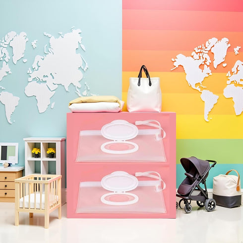 Myuiao 2Pcs Set White Baby Wipe Case Travel Holder Keeps Wipes Moist of Wet Diaper Wipes Holders Cases Portable Travel
