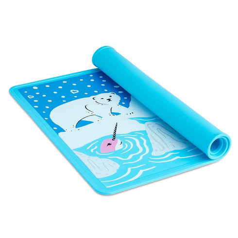 1pk, Munchkin WildLove Reversible Silicone Placemat for Kids, Polar Bear