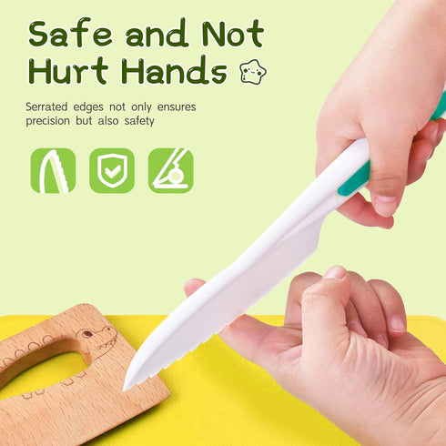 Chanking 17 Set 4+ Pieces Kids Safe Knife for Real Cooking Child-Friendly Plastic Chef Tools Montessori Kitchen Toys