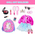 ZNTWEI 18 Inch Set Backpack American Doll Clothes and Makeup Accessories Includes Clothes Sunglasses Phone Shoes Comb