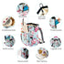 Backpack, Pack LitBear Diaper Bag Large Capacity Multifunction Nappy Bags, Waterproof Baby Bag Floral Insulated Sturdy
