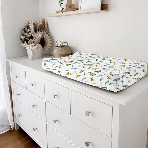 Wildlife Pond Changing Pad Covers, Soft Breathable Sheets for Boy Girl with Wild Animals, 32''x16''