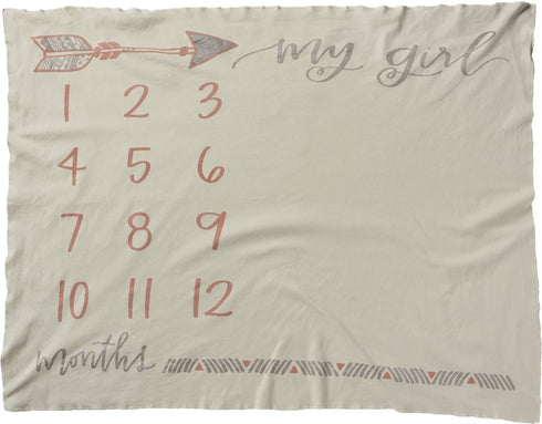 Primitives by Kathy Baby Milestone Blanket, 42 x 36-Inches, My Girl