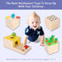 Adena Montessori 4 in 1 Wooden Play Kit for Kids 1-3, Object Permanence Box, Color Drop Game, Ball Drop Toy