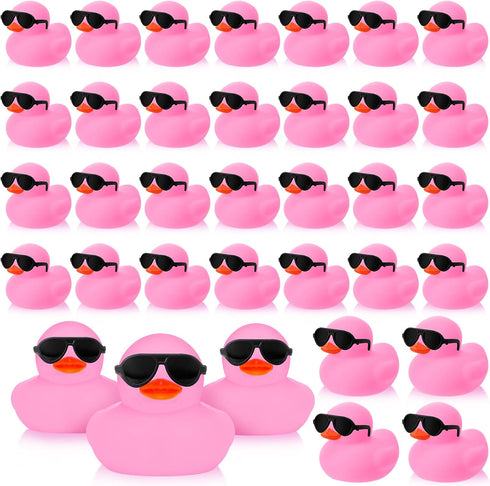 Sosation 36 Packs Mini Rubber Ducks with Sunglasses Sets 2.2 Inch Bath