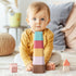 Vintage Baby Stacking Cups Toy, Silicone Soft Teething Tower, Educational Building Blocks, 8 Pcs Set, 6 Months+