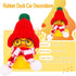 Christmas Car Ornaments Rubber Ducks Toys, Yellow Duck Dashboard Decorations with Mini Beanie Hat, Scarf, Sunglasses, 2