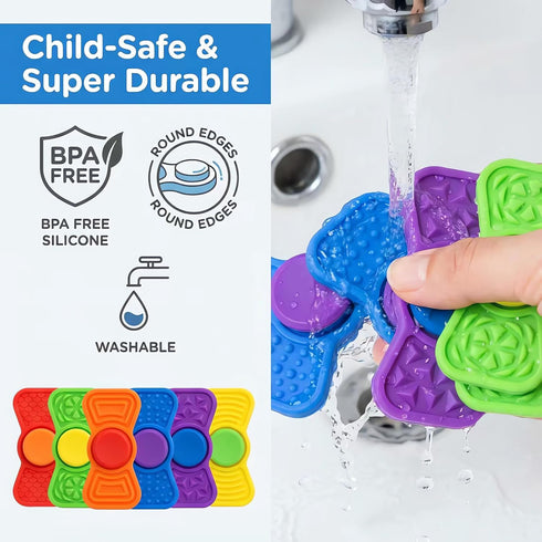 2-in-1 Sensory Fidget Toys for Kids Adults - Fidgets Spinner Textured Stress Anxiety Relief Toys for Teenage