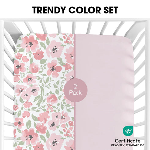 2pk Little Grape Land Crib Sheets for Boys and Girls Baby Crib Fitted Sheet for Standard Size Crib and Toddler Mattress