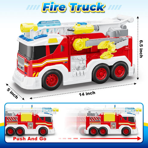 3 4 5 6 3 4 5 3-6 Fire Truck Toy for Year Old Boy Gift, Toddler Toys For Years Old Boy Christmas Birthday Gift, Indoor