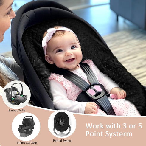Infant Car Seat Cover Liner, Carseat Cover Liner for Baby Boys Girls, Soft Comfortable, Machine Washable, Universal Fit
