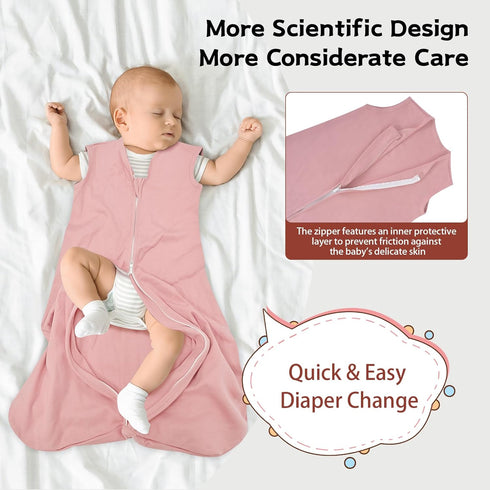 0-6 Months,100% 0.5 3 Pack 2-Way Baby Sleep Sack Cotton TOG Wearable Blanket for Newborn and Infant, Zipper Lightweight