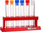 TEKEFT Set of 6 Assorted Color Plastic Test Tube Set, Caps and Rack, Scientific Experiment