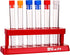 TEKEFT Set of 6 Assorted Color Plastic Test Tube Set, Caps and Rack, Scientific Experiment