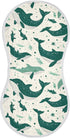 siphylline Set 2, 22x11in Emerald Green Playful Whale Cotton Muslin Burp Cloth Breathable Milk Spit Up Cloth for Gender