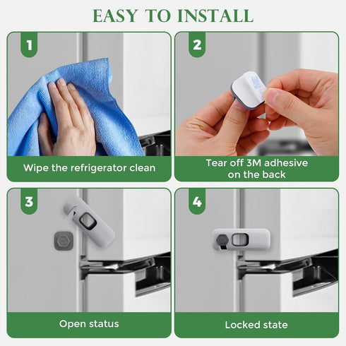 5 Pack Child Proof Refrigerator Lock, Baby Proofing Cabinet Locks for Fridge, Drawers, and Oven
