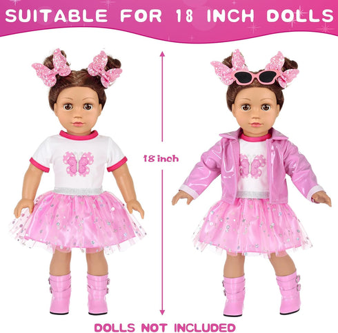 18 Inch Playset 18" American Dolls Clothes Pretend Makeup Accessories Gift for Girls,Cosmetic Bag Toys Fits for Dolls