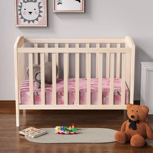 IOCCLH 2 Pack 28x52x8in(Daisy Baby Crib Sheets for Boys and Girls Fit for Standard Crib Toddler Mattress Breathable