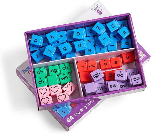 hand2mind Reading Rods for Building Sight Words, Letter Blocks, CVC Words Spelling Toys, Reading Tools for Kids