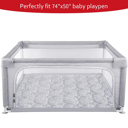 74"x50" 74x50 Inches, Moonsea Baby Play Mat Playpen Mat Thick Ultra Soft Playpen Mat for Playing or Crawling, One-Piece