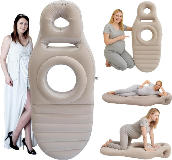 Inflatable Pregnancy Pillow, Pregnant Woman's Abdominal Hole Full Body Inflatable Bed Abdominal