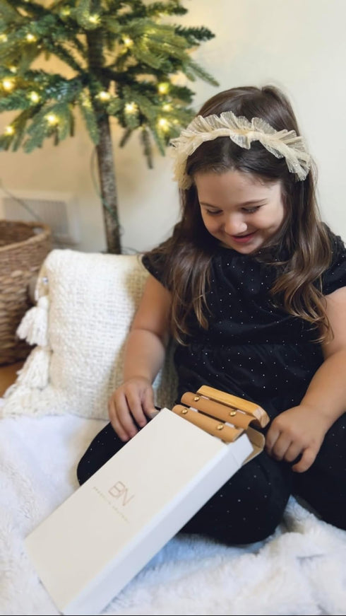 Brooklyn Neutral Xylophone, Montessori Musical Toy for Toddlers and Young Kids with a Modern Boho Aesthetic, Perfect
