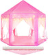 Princess Tent for Girls Indoor with Rug and Star Lights, Pink Play Tent for Kids, Castle Playhouse