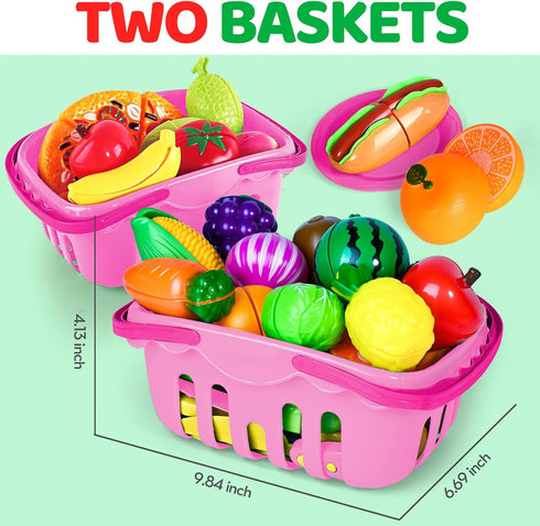 100 2 3 4 5 Shemira PCS Cutting Play Food Toy for Kids Kitchen, Pretend Food Toys for Toddlers, Play Kitchen Toys