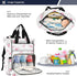 Bolaz Backpack Pink Rose Bow White Diaper Bag Tote Multifunction Baby Nappy Changing Bags Large with Stroller Straps