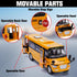 Die Cast School Bus Toy 9'' Model Cars with Lights & Sounds, Openable Doors, Large Yellow Metal Vehicle for Kids