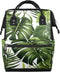 Hsnar Tropical Leaf Green Waterproof Diaper Bag Backpack Large Capacity Baby Bag with