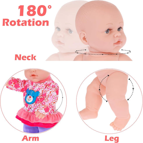 12 inch 3 Sets Clothes,Backpack,Pacifier, ebuddy Baby Doll and Accessories-Reborn Baby Dolls Real Life Baby Dolls